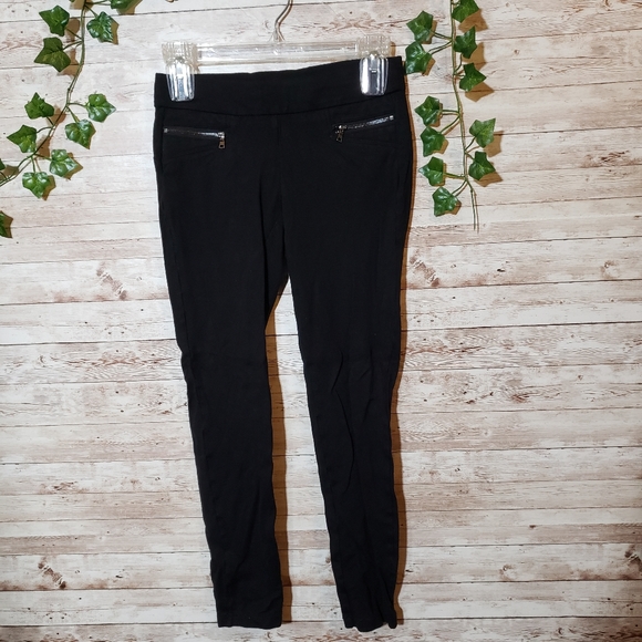 Ann Taylor Black Ponte Zip Pocket Leggings Pants AT Womens Dressy Business Work - Picture 2 of 6